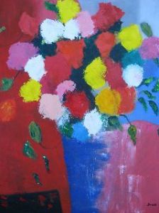 Voir le détail de cette oeuvre: Vase fleurs colorés